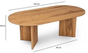Kávésasztal OVAL 60x120 cm barna