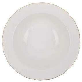 24 darabos porcelán étkészlet, fehér/arany