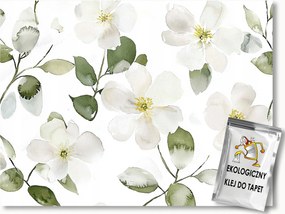 Fotótapéta Flizelina Akvarell Természet Fehér Virágok Almafa 312x219 ragasztó