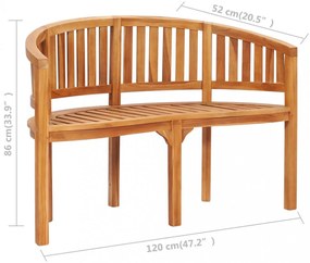 tömör tíkfa banán alakú pad 120 cm