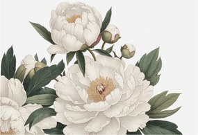 Fotótapéta Flizelina Nappali és Hálószoba Irodába Fehér peonie 152x104 Ragasztó