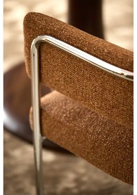 Világosbarna kárpitozott karfás étkezőfotel Adante – Light &amp; Living