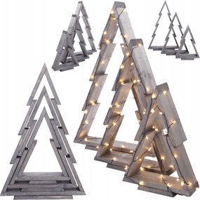 3 db-os karácsonyfa szett Fa Karácsonyfa Szett 43-75cm Összeszerelt Impregnáló