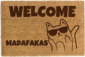 Lábtörlő Ajtó Alá 40 x 60cm "Welcome Madafakas" Kókusz