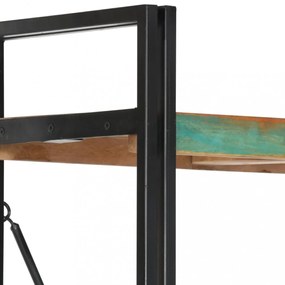 5 szintes tömör újrahasznosított fa könyvespolc 90x30x180 cm