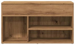 kézműves tölgy színű szerelt fa cipőtároló pad 80 x 30 x 45 cm