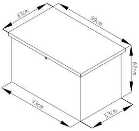 Kerti láda G21 Denver 280 L, szürke fém