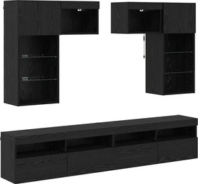 vidaXL TV Fali Egységek LED -es lámpákkal 6 pcs Artisan tölgy Faanyag