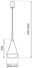 CAPITAL kábeles függeszték 1xGX53/15W/230V, átm. 17 cm, fekete
