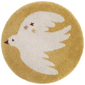 Okkersárga gyerek szőnyeg ø120 cm Bohemian Bird Miel – Nattiot