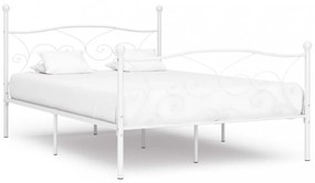 Fehér fém ágykeret lécezett ágyráccsal 120 x 200 cm
