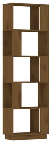 mézbarna fenyőfa könyvszekrény/térelválasztó 51x25x163,5 cm