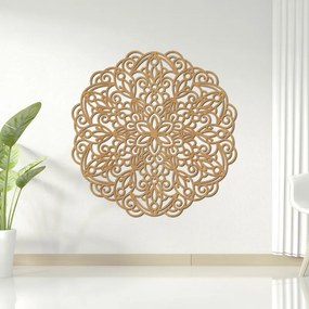 Fából készült mandala falra, virágdíszítéssel | MELLANY