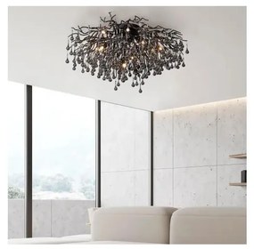 Paul Neuhaus 8092-18 - Felületre szerelt csillár ICICLE 14xG9/40W/230V átm. 100 cm fekete