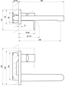 Ravak X070146 - PURI mosdócsaptelep rejtett beépítéshez, fényes króm
