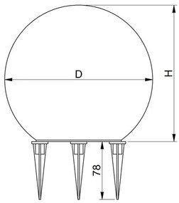 Lámpa Kerti lámpatest MARMO 25, E27, MAX. 20W, IP65 AC220-240V, 50-60Hz, 25 cm, PE