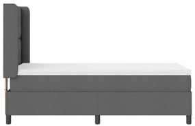 Boxspring Ágy Matrac Külön világítással, Sötétszürke, 90x200 cm Szövet