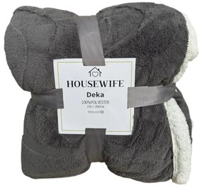 Luxus mikroplüss sherpa pléd NESTIVE világosszürke Méret: 200 x 230 cm