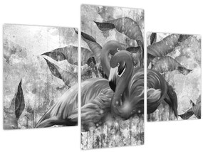 Kép - Flamingók graffiti (90x60 cm)