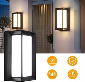 Kültéri fali lámpa kerti Mozgásérzékelő homlokzati Led 18W