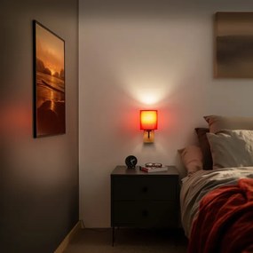 Brilagi - Fali lámpa NUBILA WOOD 1xE27/25W/230V tölgy/piros