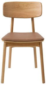 Konyakbarna-natúr színű bőrutánzat étkezőszék Livo – Unique Furniture