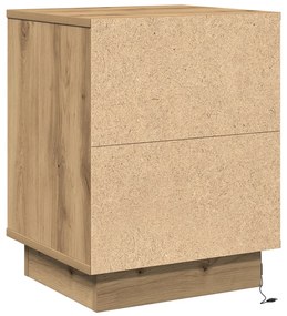 Éjjeli asztal LED világítással Kézműves tölgy 39x34,5x50 cm