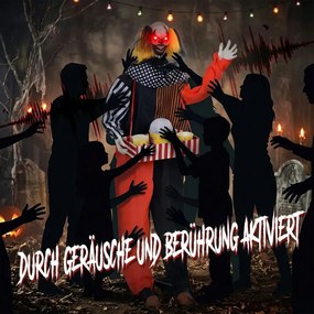 HOMCOM Animált halloweeni pattogatott kukorica bohóc ugráló fejjel