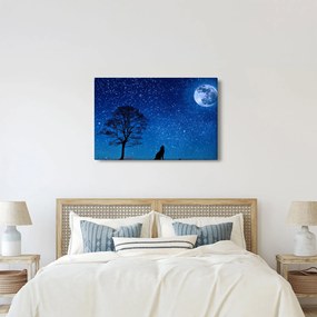 A Holdon üvöltő farkas képe (90x60 cm)