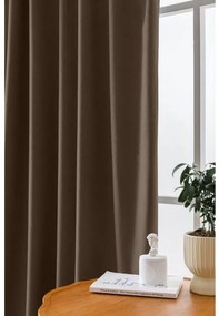 Barna sötétítő függöny VELVET 140x270 cm Felfüggesztés: Hullámos sínszalag