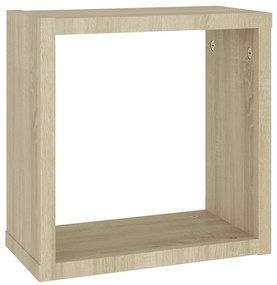 4 db sonoma-tölgyszínű fali kockapolc 30 x 15 x 30 cm