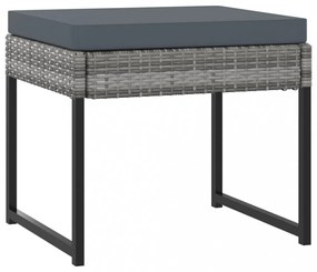 9 részes szürke polyrattan kerti étkezőszett párnákkal