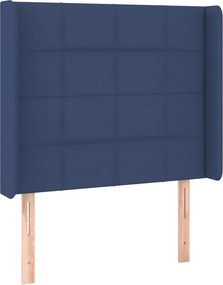 vidaXL kék szövet fejtámla szárnyakkal 83x16x118/128 cm