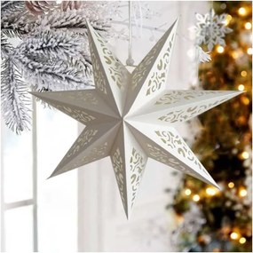 Karácsonyi papírcsillag hét ágú STARLET DELUXE 35 cm, fehér