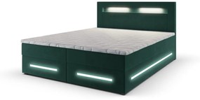 MINOR kárpitozott boxspring ágy + topper, 140x200, monolith 37