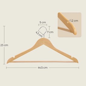 SOHO fa vállfatartó szett, 20 db, természetes barna SongmicsHome