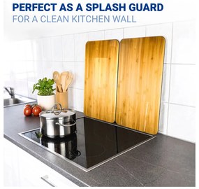Edzett üveg tűzhely fedőlap szett 2 db-os 52x30 cm Wooden – Maximex
