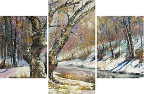Egy festett téli táj képe (90x60 cm)