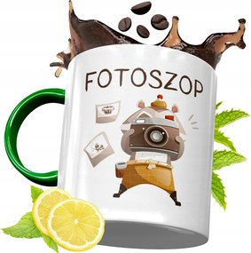 Zöld Bögre Fotósnak Születésnapi Ajándék Fényképes Nyomtatással