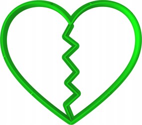 Prémium Mézeskalács lyukasztó Valentin Nap Törött szív 8cm