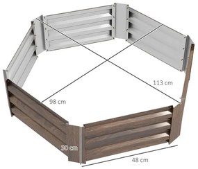 Emelt kerti ágy fűszernövényes ágy, 113 x 98 x 30 cm sötétbarna
