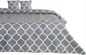 Kétoldalas Ágytakaró Tavira Pléd Szürke Fehér 220x240 cm 2 párnahuzat