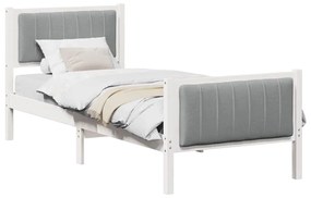 Ágykeret Fehér és világosszürke 80 x 200 cm Tömör fenyőfa