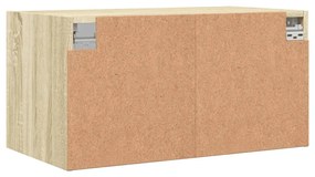 2 db sonoma tölgy színű faliszekrény üvegajtókkal 68,5x37x35 cm