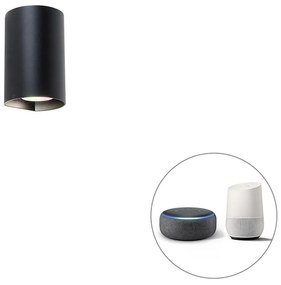 Okos kerek fali lámpa fekete, WiFi-vel, GU10 foglalattal - Sabbir