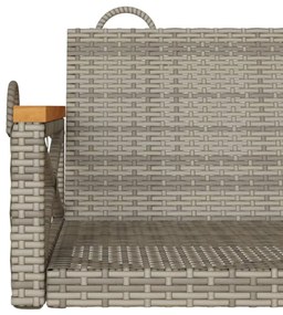 szürke polyrattan hintapad 109 x 62 x 40 cm