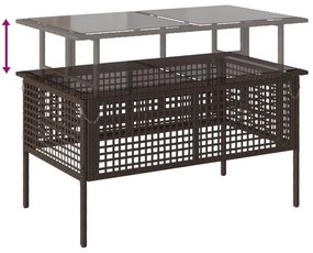 4 részes barna polyrattan üveg kerti ülőgarnitúra párnákkal