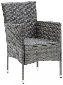 7 részes szürke polyrattan kerti étkezőgarnitúra párnákkal