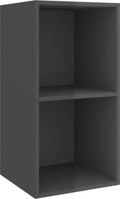 vidaXL magasfényű szürke szerelt fa fali TV-szekrény 37 x 37 x 72 cm