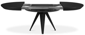 Kerek bővíthető étkezőasztal fekete asztallappal hosszabbító asztallappal ø 120 cm Magnus – Windsor &amp; Co Sofas